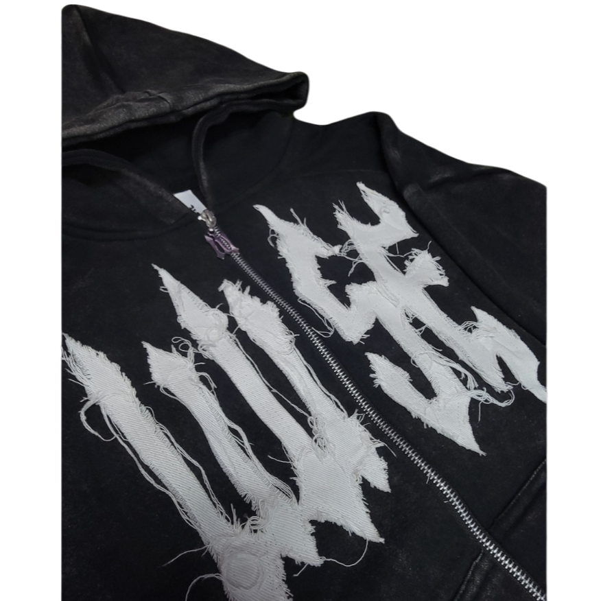 WISE - FULL ZIP HOODIE - Acid Wash