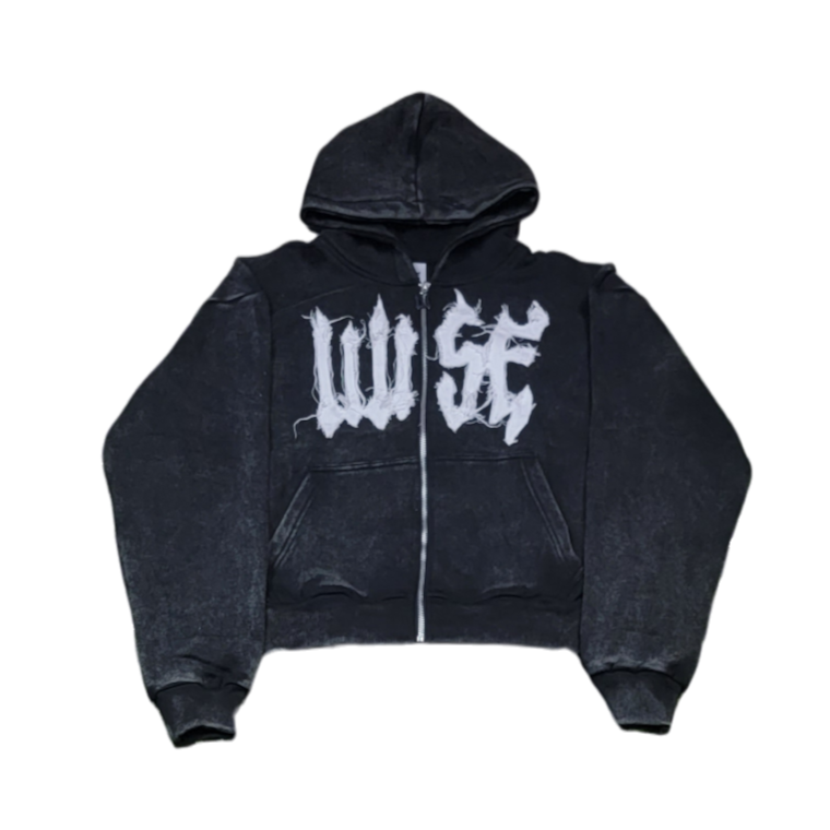 WISE - FULL ZIP HOODIE - Acid Wash